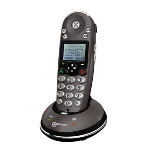 GEEMARC Aamplidect 350 Vezetéknélküli telefon Hallókészülék kompatibilis, hordozható, hívószám kijelzés, fényjelzés